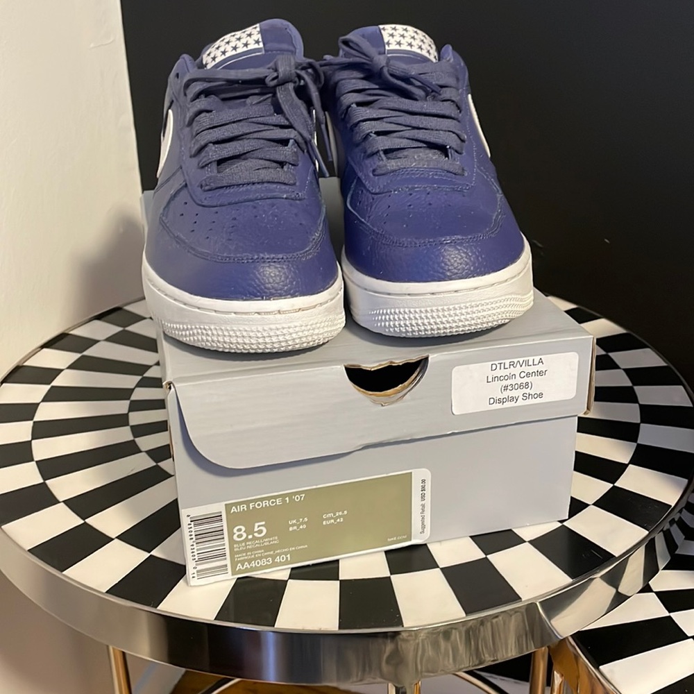 Air Force 1’s Blue and white sneakers